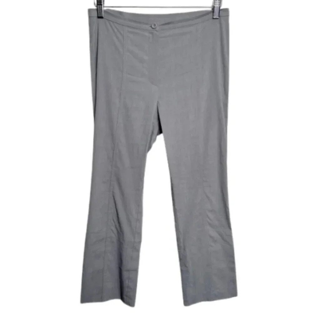 Annette Gortz Womens 38 Virgin Wool Linen Zip Ankle Grey Pant